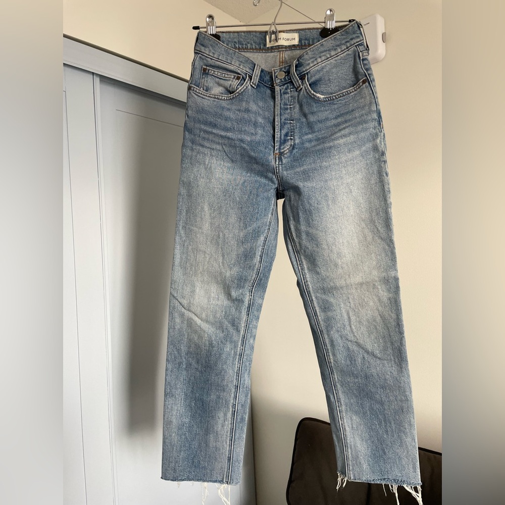 Denim Forum Light Blue Straight Jeans